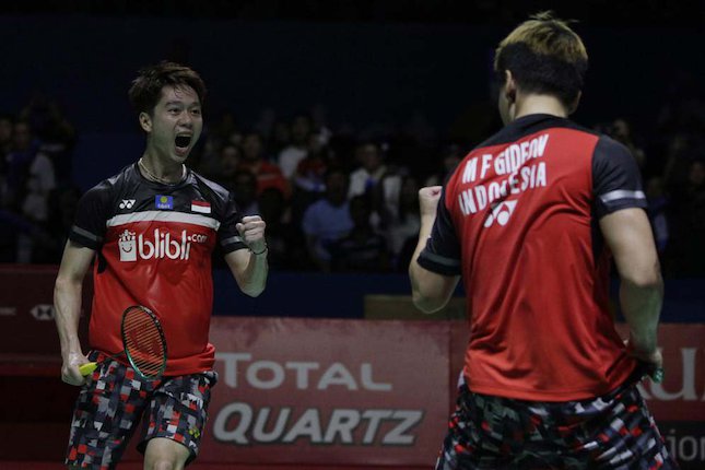 Kevin Sanjaya Sukamuljo/Marcus Fernaldi Gideon (c) Bola.com/Vitalis Yogi Trisna