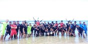 Isi Tenaga, Arema FC Gelar Latihan Fisik di Pantai Balekambang