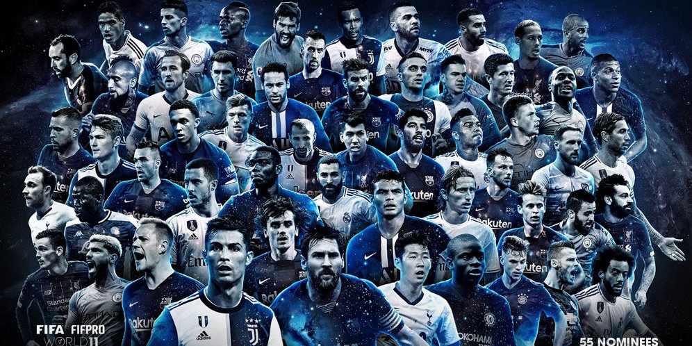 Inilah 55 Nominasi FIFPro World XI 2019, Ada Van Dijk, Messi, Pogba, Ronaldo