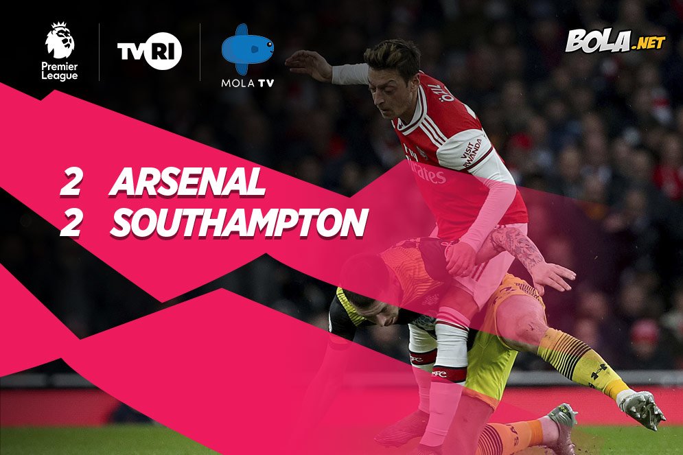 Hasil Pertandingan Arsenal vs Southampton: Skor 2-2