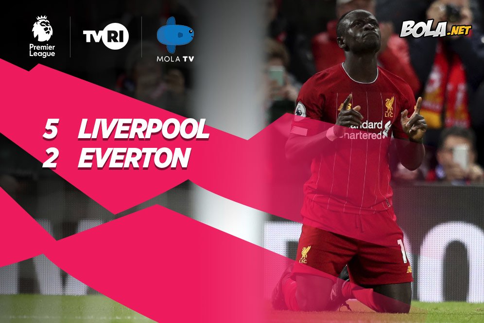 Hasil Pertandingan Liverpool vs Everton: Skor 5-2