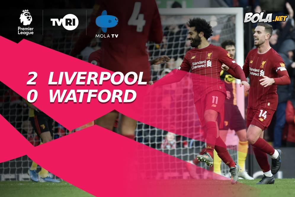 Hasil Pertandingan Liverpool vs Watford: Skor 2-0