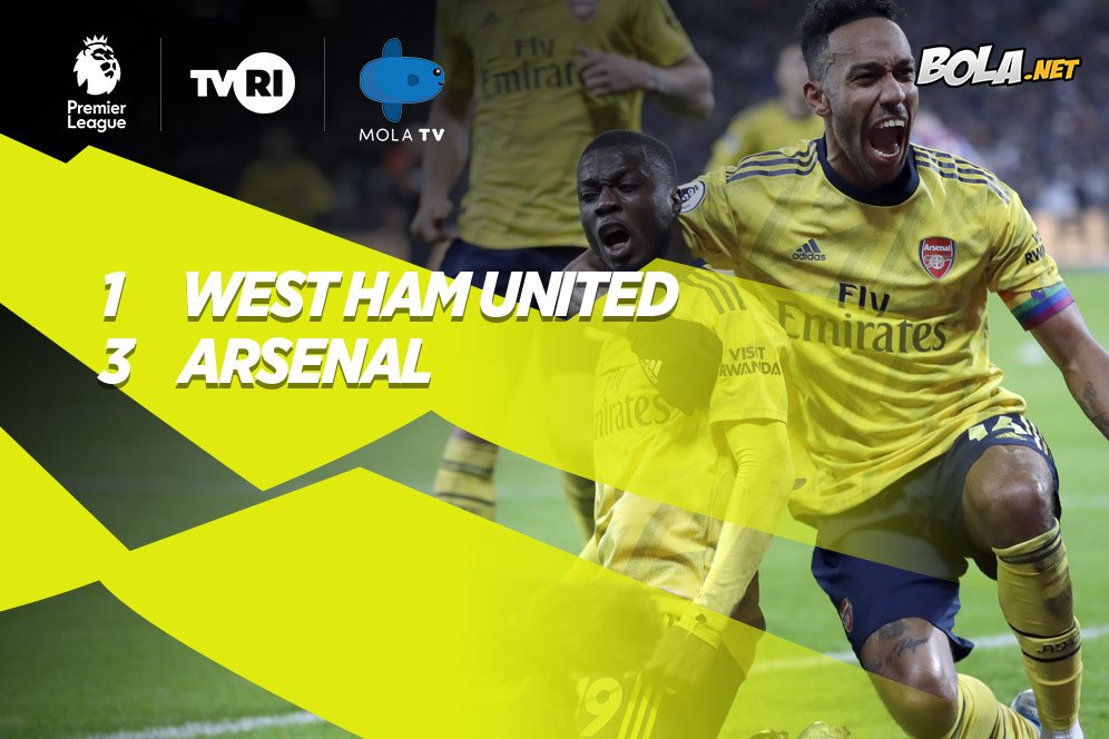 Hasil Pertandingan West Ham vs Arsenal: Skor 1-3