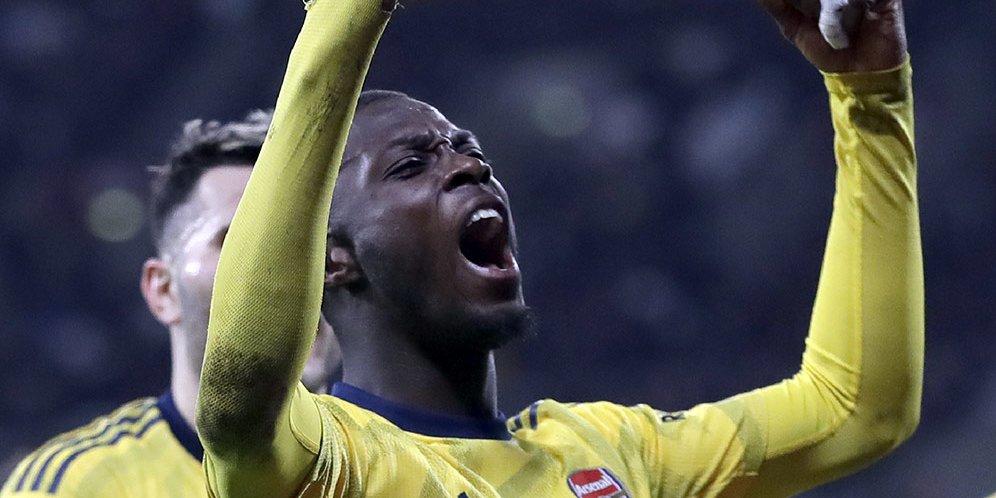 Pemain Arsenal, Nicolas Pepe. (c) AP Photo