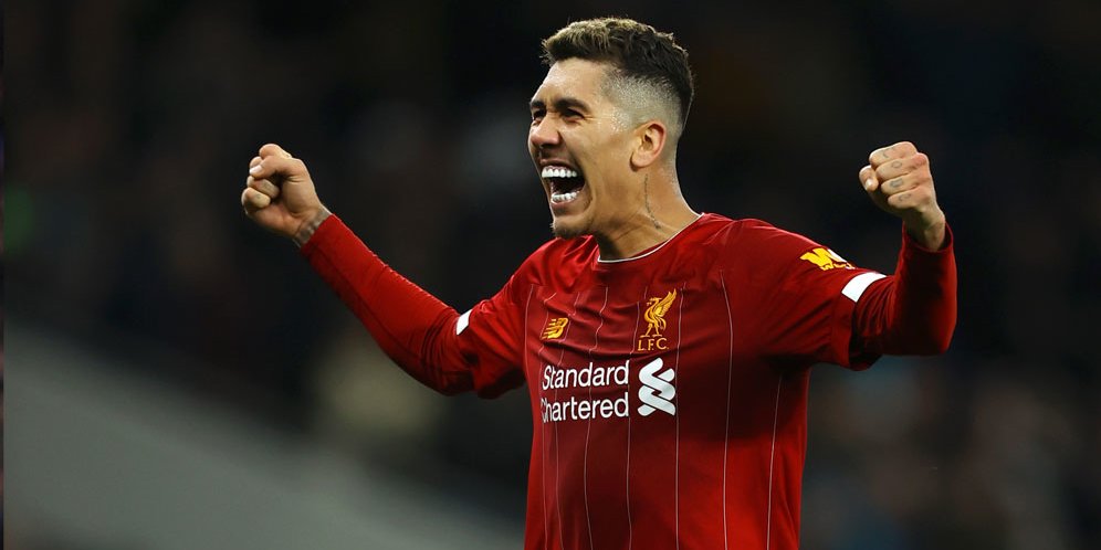 Selebrasi Roberto Firmino usai membobol gawang Tottenham (c) Liverpool FC