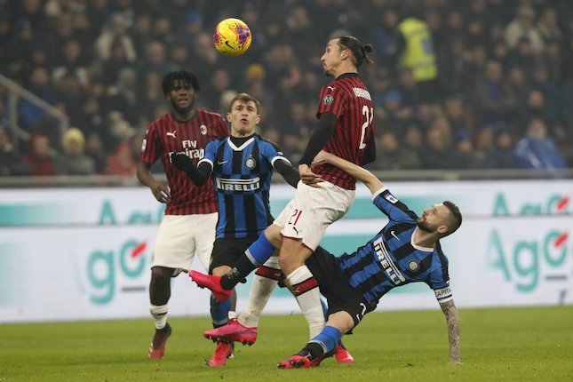 Derby Della Madonnina antara Inter Milan vs AC Milan di Giuseppe Meazza, Senin (10/02/2020). (c) AP Photo