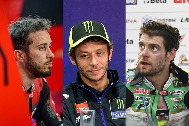 Andrea Dovizioso, Valentino Rossi, dan Cal Crutchlow (c) Ducati/Yamaha/LCR Honda