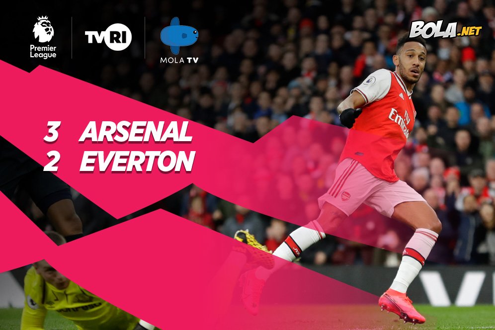 Hasil Pertandingan Arsenal vs Everton: Skor 3-2