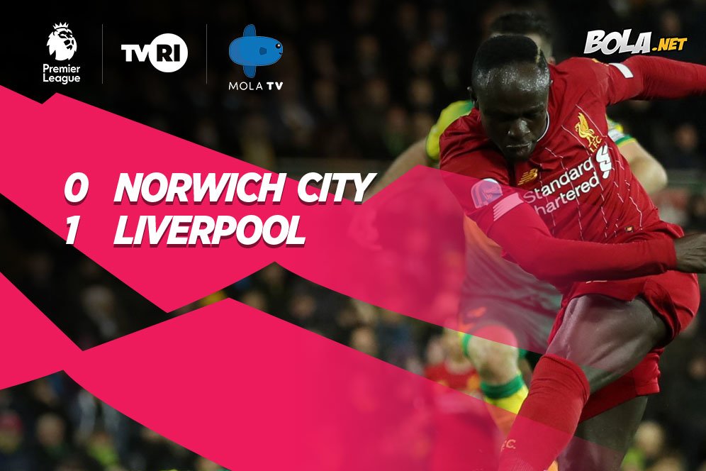 Hasil Pertandingan Norwich City vs Liverpool: 0-1