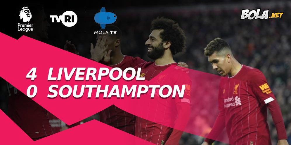 Hasil Pertandingan Liverpool vs Southampton: Skor 4-0