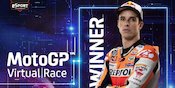 Alex Marquez Bekuk Sang Kakak, Rossi Naik Podium di MotoGP Virtual Race Misano 2020