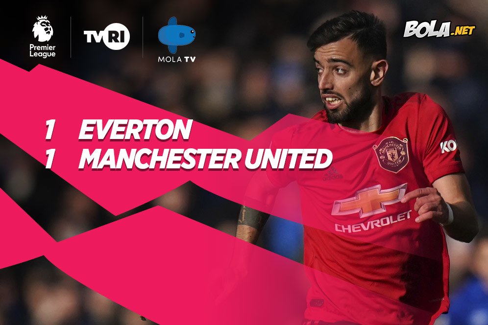 Hasil Pertandingan Everton vs Manchester United: Skor 1-1