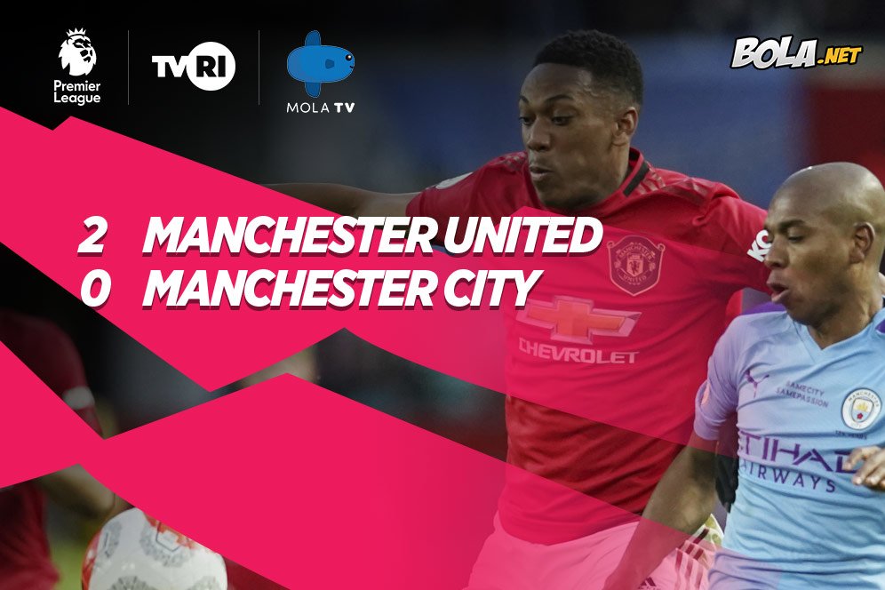 Hasil pertandingan Manchester United vs Manchester City: Skor 2-0