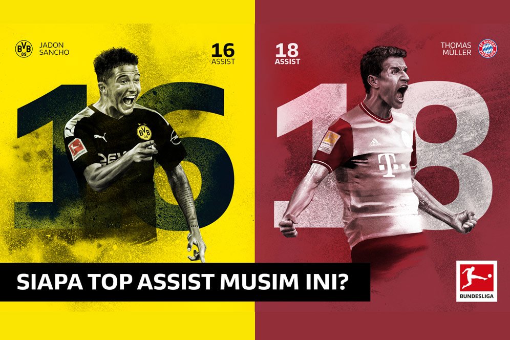 Jadon Sancho atau Thomas Muller, Siapa Top Assist Bundesliga Musim Ini? Jadon Sancho atau Thomas Muller, Siapa Top Assist Bundesliga Musim Ini?