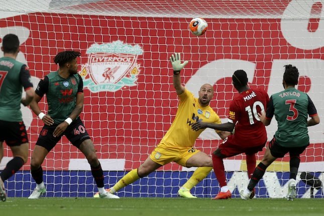 Duel Liverpool vs Aston Villa. (c) Pool Reuters via AP Photo