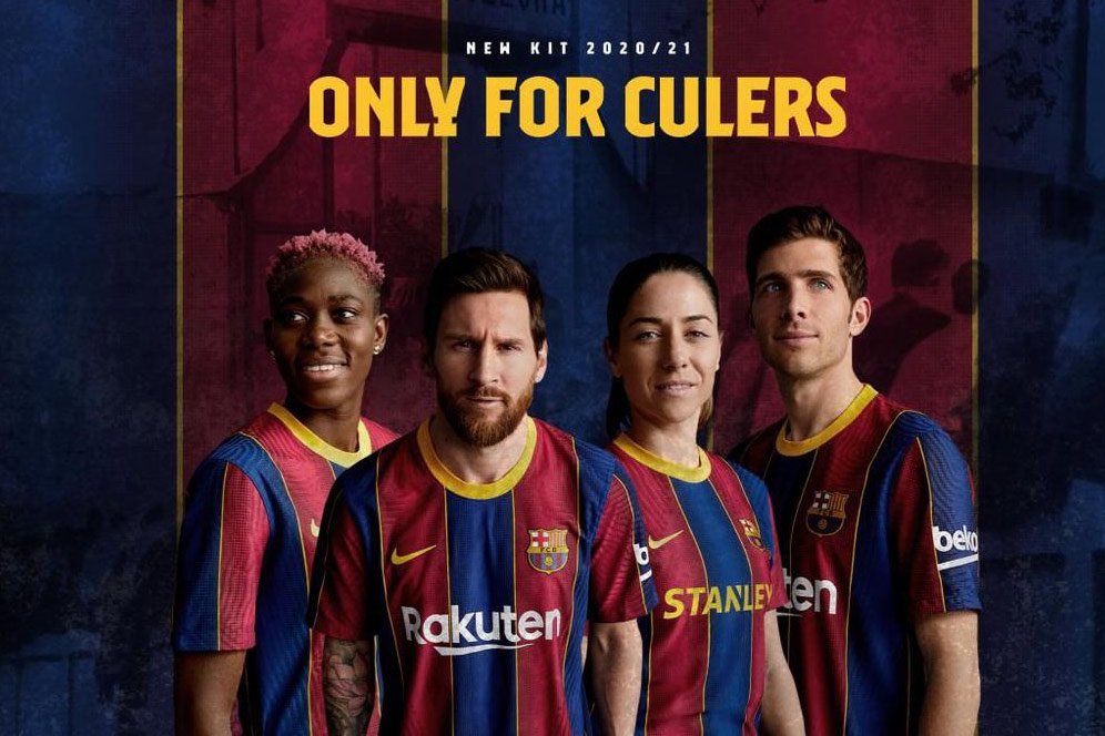 Barcelona Rilis Jersey Kandang Terbaru, Netizen: Kok Mirip Crystal Palace?