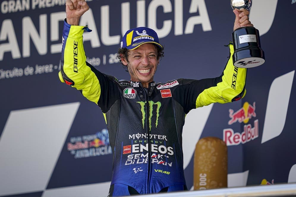 Naik Podium di Jerez, Valentino Rossi Punya Pesan Khusus untuk Haters