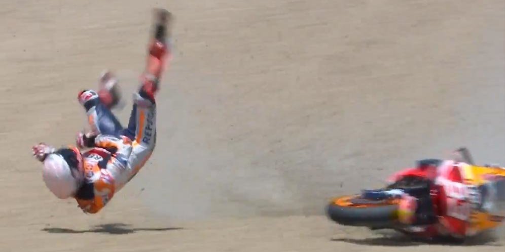 Video: Kecelakaan Hebat Marc Marquez di MotoGP Jerez, Spanyol