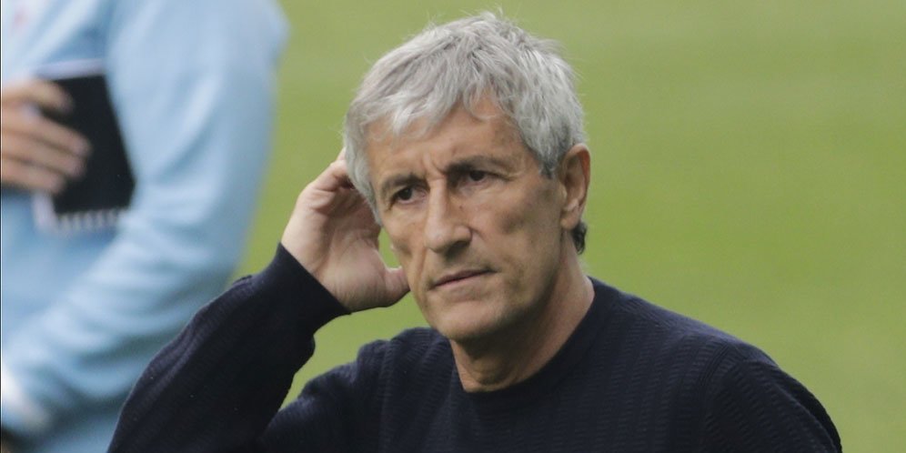 Mantan pelatih Barcelona, Quique Setien. (c) AP Photo