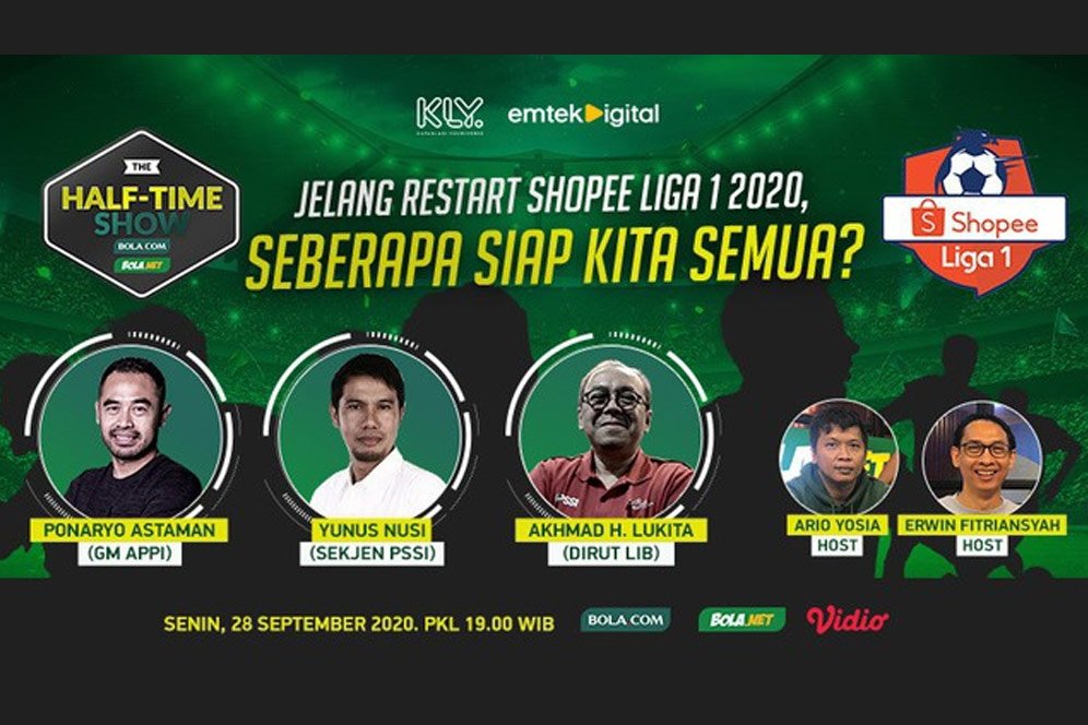 Ikuti Webinar Half-Time Show: Jelang Restart Shopee Liga 1 2020, Seberapa Siap Kita Semua?