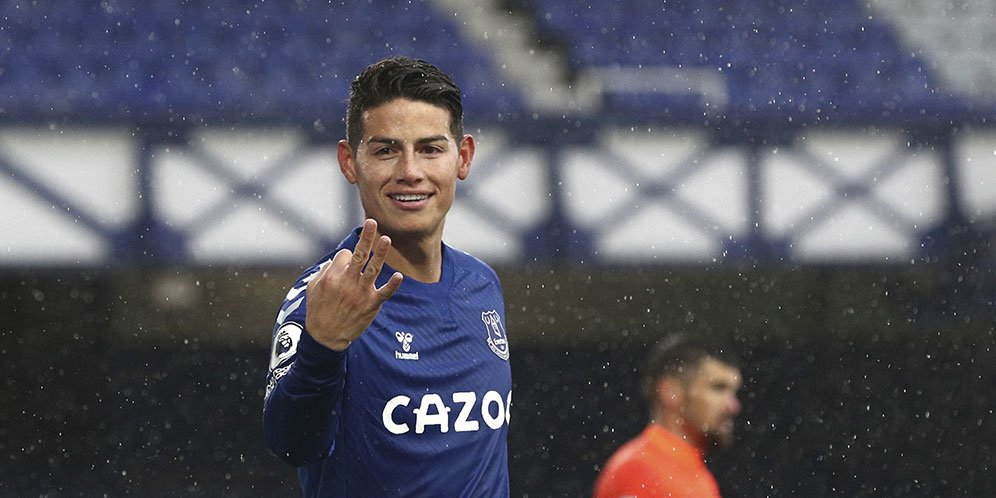 Pemain Everton James Rodriguez. (c) AP Photo