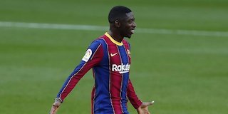Pemain Barcelona Ousmane Dembele. (c) AP Photo