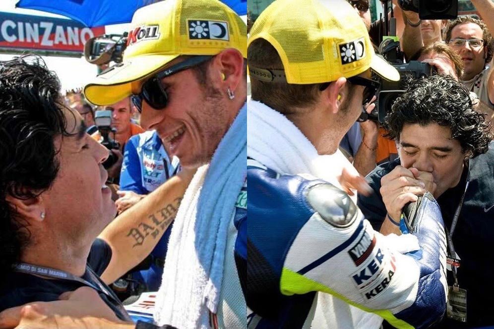 Pertemanan Penuh Rasa Hormat antara Diego Maradona dan Valentino Rossi