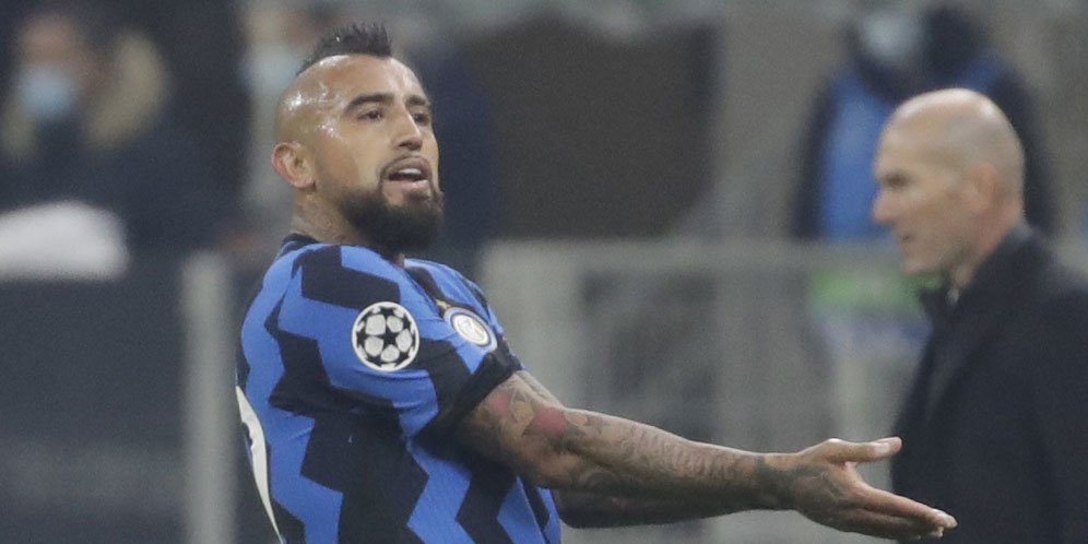 Gelandang Inter Milan Arturo Vidal. (c) AP Photo