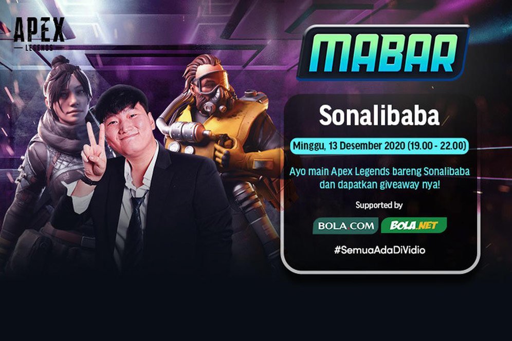 Jadwal Mabar Apex Legends Bersama Sonalibaba Hari Ini di Vidio, Bola.com, dan Bola.net Jadwal Mabar Apex Legends Bersama Sonalibaba Hari Ini di Vidio, Bola.com, dan Bola.net