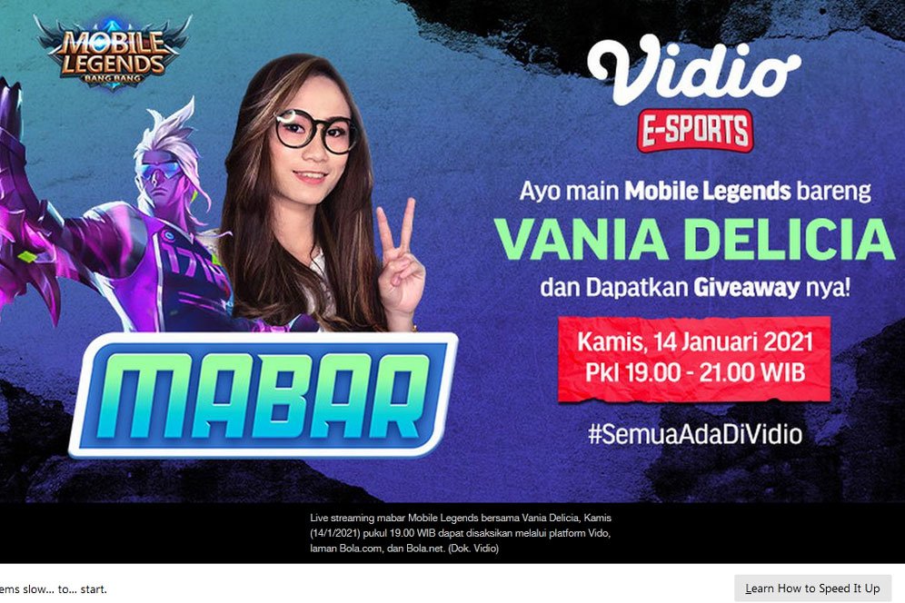 Link Streaming Main Bareng Mobile Legends Bareng Vania Delicia, Kamis 14 Januari 2021