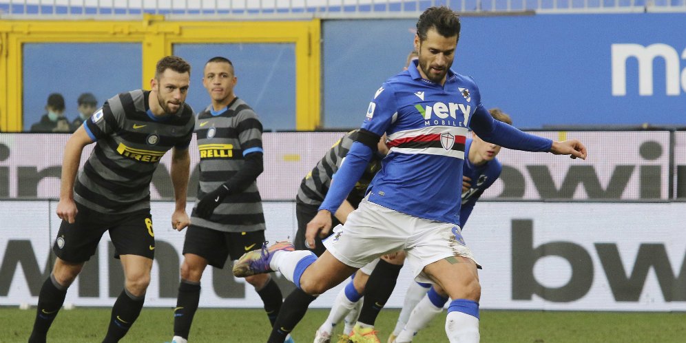 Hasil Pertandingan Sampdoria Vs Inter Milan Skor 2 1 Bola Net