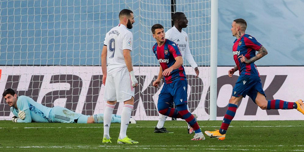 Hasil Pertandingan Real Madrid Vs Levante Skor 1 2 Bola 