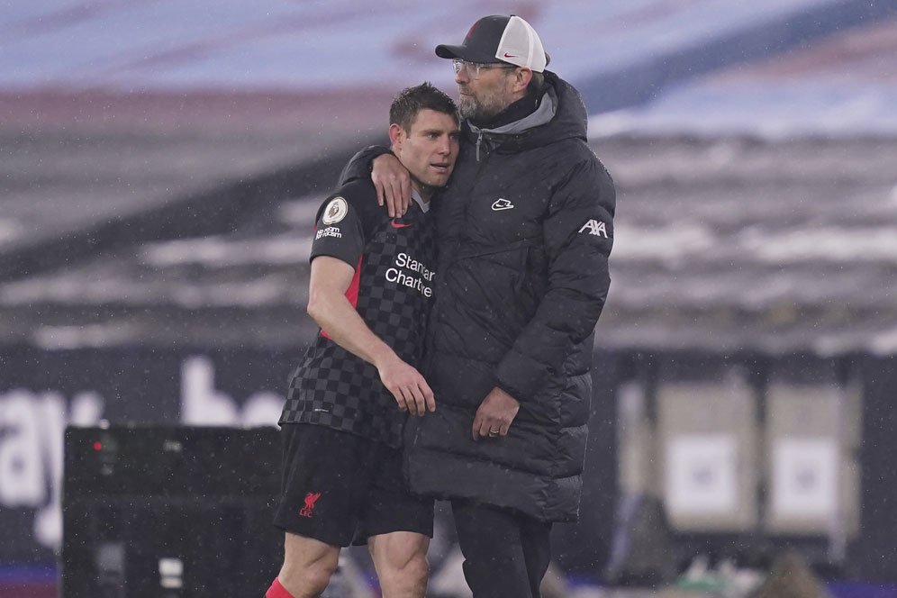 Klopp Bantah Milner Sewot Ditarik Keluar di Laga West Ham vs Liverpool