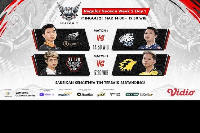 Jadwal MPL Indonesia Season 7, Minggu 21 Maret 2021: Alter Ego Pantang Terpeleset Lagi Jadwal MPL Indonesia Season 7, Minggu 21 Maret 2021: Alter Ego Pantang Terpeleset Lagi