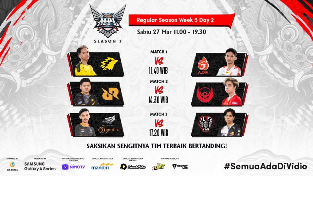 Jadwal MPL ID Season 7 di Vidio, Sabtu 27 Maret 2021: Hadapi BTR, RRQ Hoshi Usung Misi Kemenangan