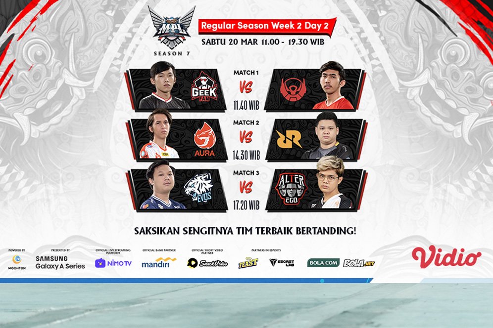 Jadwal Live Streaming MPL ID Season 7, Sabtu 20 Maret 2021: Laga Wajib Menang RRQ Hoshi