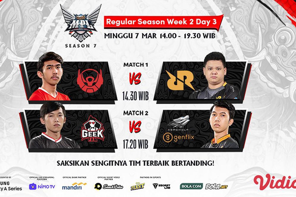 Live Streaming MPL Season 7, Minggu 7 Maret 2021 : Ada Pertarungan RRQ Hoshi Vs Bigetron Alpha