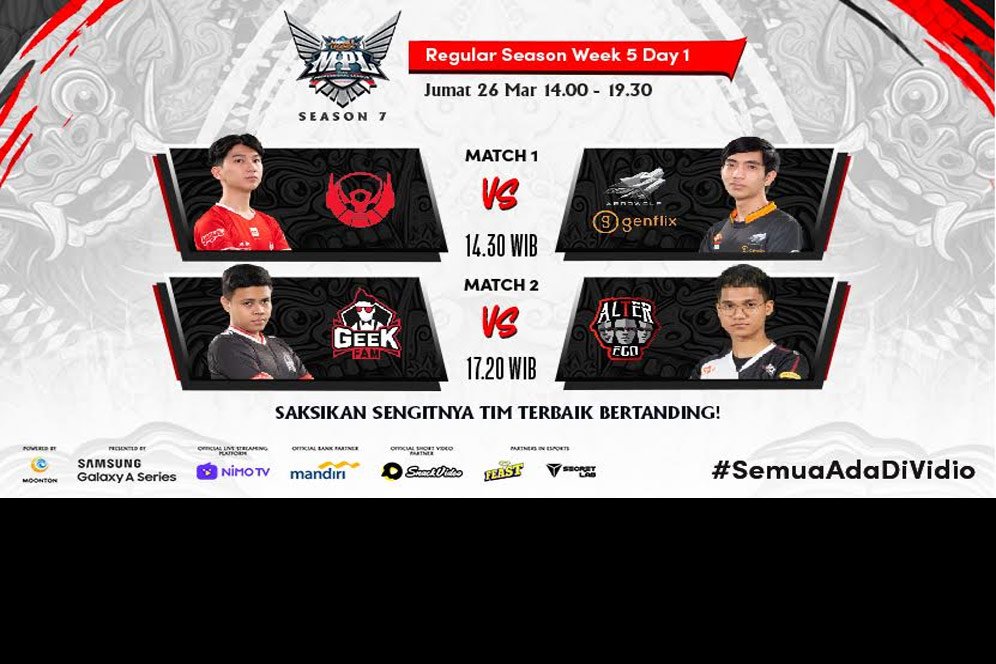 Jadwal MPL Indonesia Season 7, Jumat 26 Maret 2021: Alter Ego Pantang Kalah Lagi