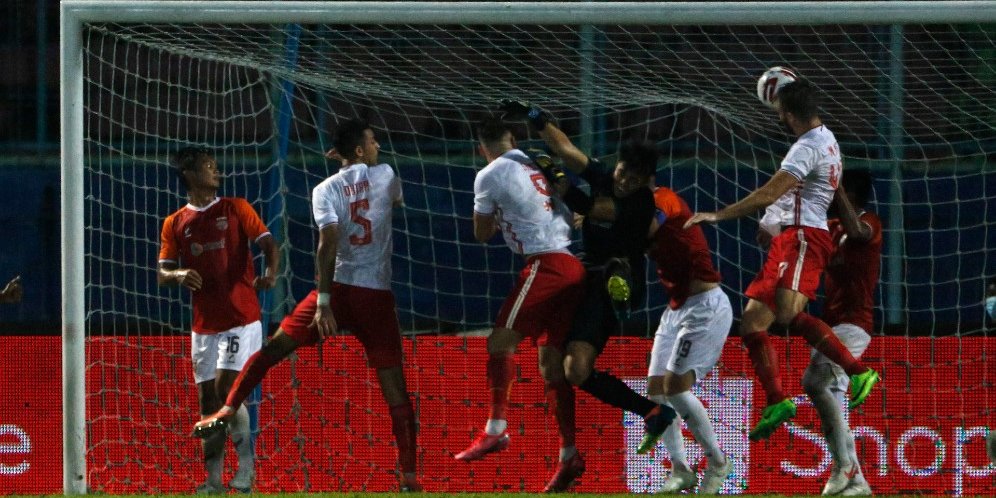 Bek Persija Jakarta, Marco Motta membobol gawang Borneo FC Samarinda dalam partai penyisihan Grup B Piala Menpora 2021 di Stadion Kanjuruhan, Sabtu (27/3/2021) (c) Bola.net/Ikhwan Yanuar