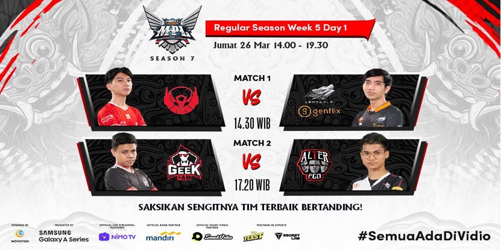 Jadwal Mpl Indonesia Season 7 Jumat 26 Maret 2021 Alter Ego Pantang Kalah Lagi Bola 