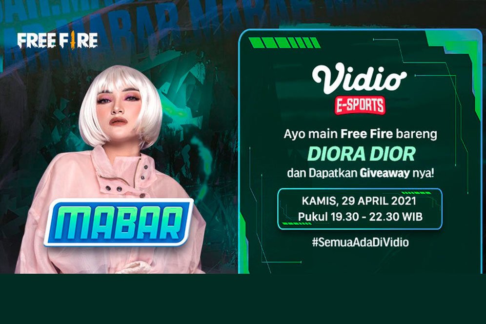 Jadwal dan Live Streaming MABAR Free Fire Bersama Diora Dior di Vidio, 29 April 2021