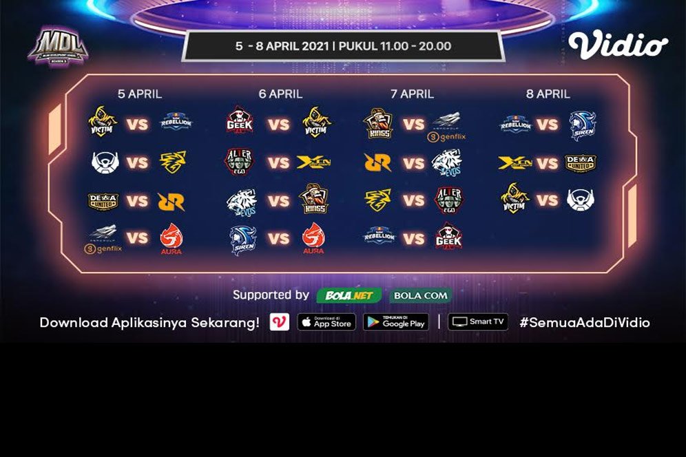 Jadwal MDL ID Season 3 Pekan Pamungkas di Vidio: Partai Penentu Lolos ke Babak Playoff Jadwal MDL ID Season 3 Pekan Pamungkas di Vidio: Partai Penentu Lolos ke Babak Playoff