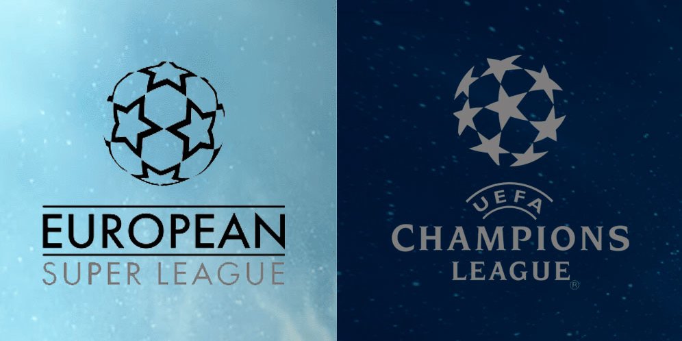 European Super League vs UEFA Champions League. (c) bola