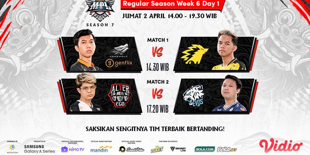 Jadwal Mpl Season 7 Jumat 2 April 2021 Di Vidio Ada Alter Ego Vs Evos Legends Bola 