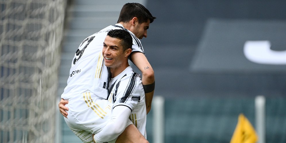 Dua striker Juventus, Cristiano Ronaldo dan Alvaro Morata. (c) AP Photo