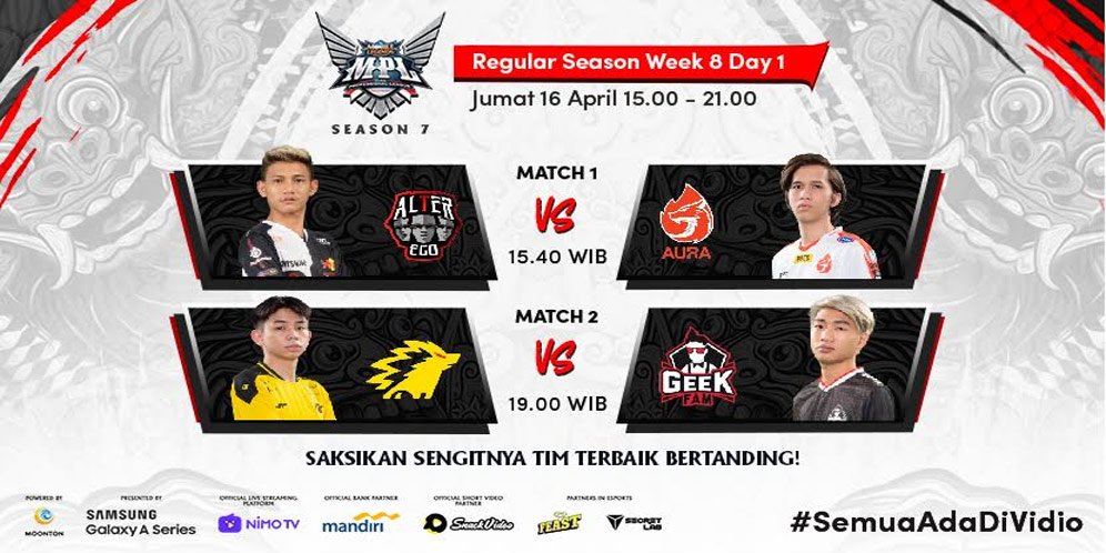 Jadwal Mpl Indonesia Season 7 Di Vidio Jumat 16 April 2021 Lawan Mudah Alter Ego Dan Onic Esports Bola 