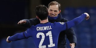 Ben Chilwell dan manajer Chelsea, Thomas Tuchel (c) AP Photo