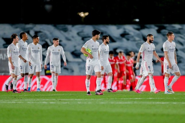 Skuad Real Madrid kala menjamu Sevilla, Senin (10/5/2021) (c) AP Photo