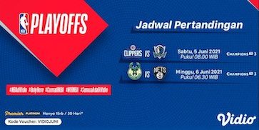 Jadwal dan Live Streaming NBA Playoff Semifinal di Vidio, Minggu 6 Juni 2021
