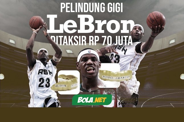 Pelindung gigi LeBron James nilainya mencapai Rp70 juta. (c) Bola.com/Dody Iryawan